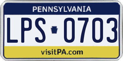 PA license plate LPS0703