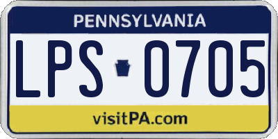 PA license plate LPS0705