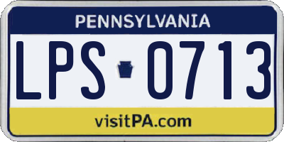 PA license plate LPS0713