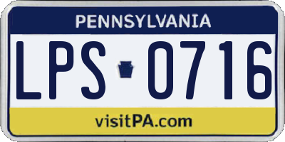 PA license plate LPS0716