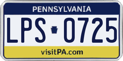PA license plate LPS0725