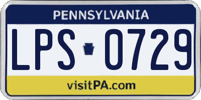 PA license plate LPS0729