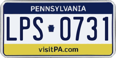 PA license plate LPS0731