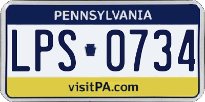 PA license plate LPS0734