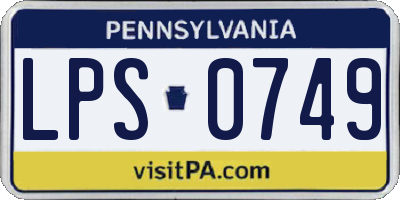 PA license plate LPS0749