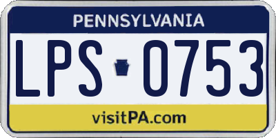 PA license plate LPS0753