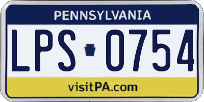 PA license plate LPS0754