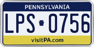 PA license plate LPS0756