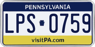 PA license plate LPS0759