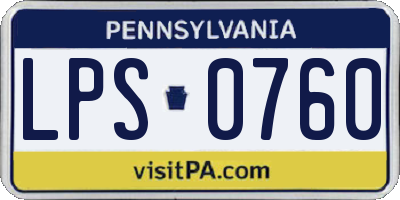 PA license plate LPS0760