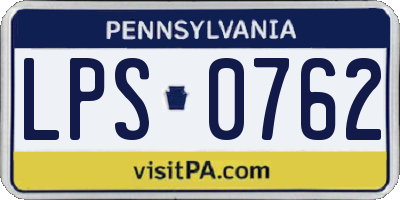 PA license plate LPS0762