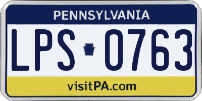 PA license plate LPS0763