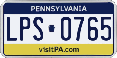 PA license plate LPS0765