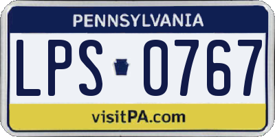 PA license plate LPS0767