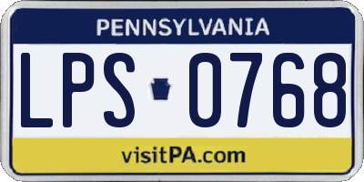 PA license plate LPS0768