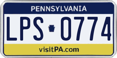 PA license plate LPS0774