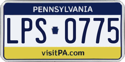 PA license plate LPS0775