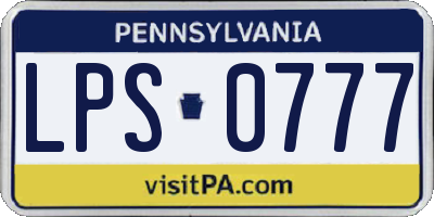 PA license plate LPS0777