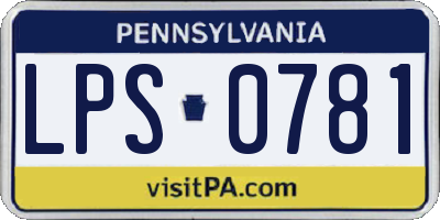 PA license plate LPS0781