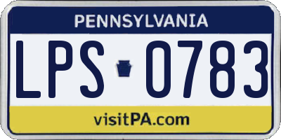 PA license plate LPS0783