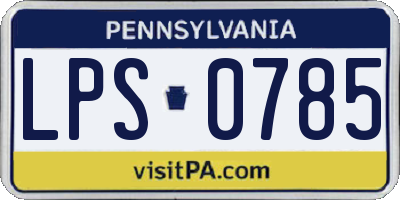 PA license plate LPS0785
