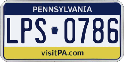 PA license plate LPS0786