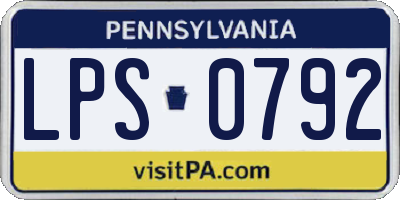 PA license plate LPS0792