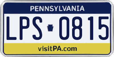 PA license plate LPS0815