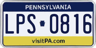 PA license plate LPS0816