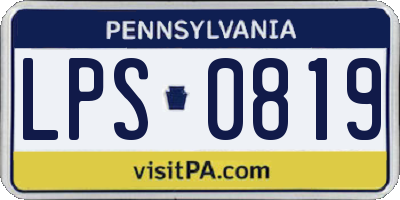 PA license plate LPS0819
