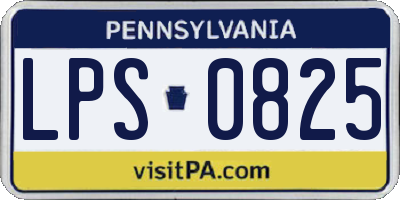 PA license plate LPS0825