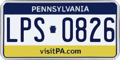 PA license plate LPS0826