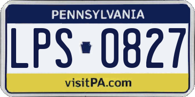PA license plate LPS0827