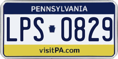 PA license plate LPS0829