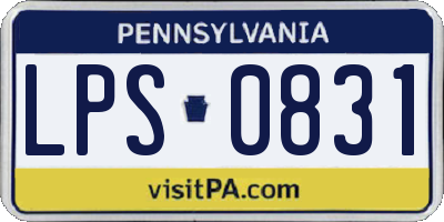 PA license plate LPS0831