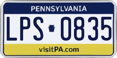 PA license plate LPS0835