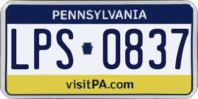 PA license plate LPS0837