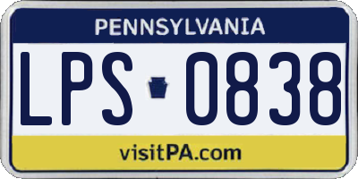 PA license plate LPS0838