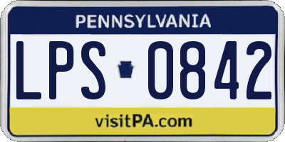 PA license plate LPS0842
