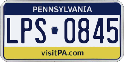 PA license plate LPS0845