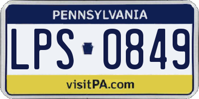PA license plate LPS0849