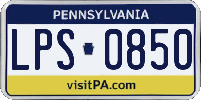 PA license plate LPS0850