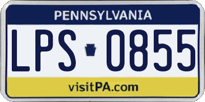 PA license plate LPS0855