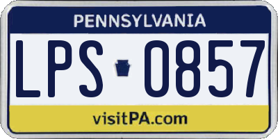 PA license plate LPS0857