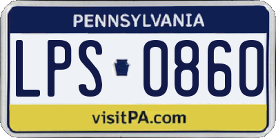 PA license plate LPS0860