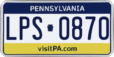PA license plate LPS0870