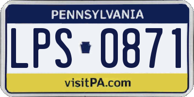 PA license plate LPS0871