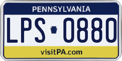 PA license plate LPS0880