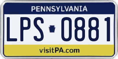 PA license plate LPS0881