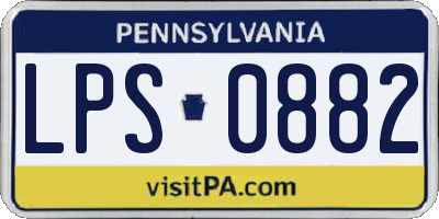 PA license plate LPS0882
